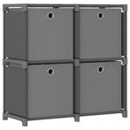 vidaXL Kast met 4 vakken met boxen 69x30x72,5 cm stof grijs, Verzenden, Nieuw