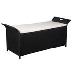 Opbergbank Zwart Rattan 138cm | Retour Deal | -35%, Verzenden, Nieuw