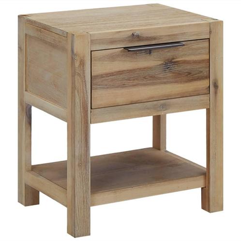 vidaXL Nachtkastje met lade 40x30x48 cm massief acaciahout, Huis en Inrichting, Slaapkamer | Nachtkastjes, Nieuw, Verzenden