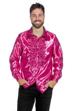 Disco Blouse Ruches Fuchsia, Verzenden