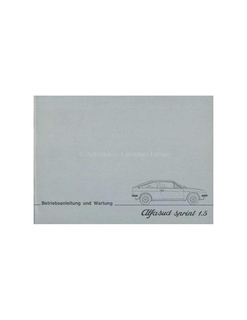 1978 ALFA ROMEO ALFASUD SPRINT 1.5 INSTRUCTIEBOEKJE DUITS, Auto diversen, Handleidingen en Instructieboekjes, Ophalen of Verzenden