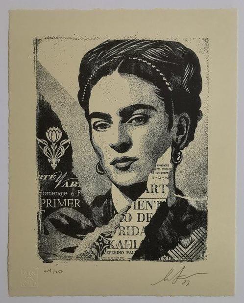 Shepard Fairey (OBEY) (1970) - Shepard Fairey - Frida Khalo, Antiek en Kunst, Kunst | Schilderijen | Modern
