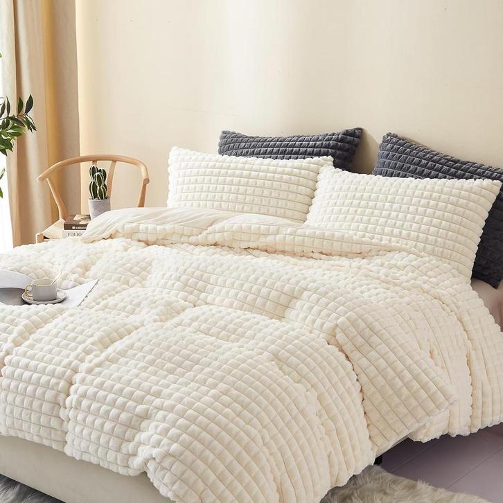 Beddengoed - Dekbedovertrek - 220 x 240 - Beige - Freyamy Pl, Huis en Inrichting, Woonaccessoires | Overige, Nieuw, Verzenden