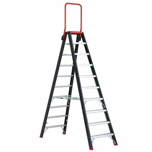 Altrex dubbele trapladder Taurus 2×10 treden met steunbeugel, Doe-het-zelf en Bouw, Ladders en Trappen, Trap, Nieuw, 2 tot 4 meter
