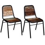 vidaXL Chaises à manger lot de 2 bois de récupération, Maison & Meubles, Verzenden, Neuf