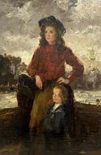 Hobbe Smith (1862-1942) - Twee kinderen aan de stadsgracht