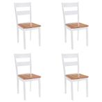 vidaXL Eetkamerstoelen 4 st massief rubberwood wit, Huis en Inrichting, Verzenden, Nieuw