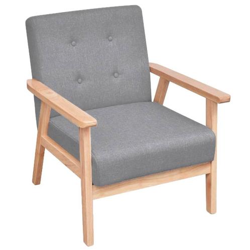 vidaXL Fauteuil stof lichtgrijs, Huis en Inrichting, Fauteuils, Nieuw, Verzenden