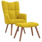 Relaxstoel met Voetenbank Mosterd - Tweede Kansje - Stuk..., Huis en Inrichting, Fauteuils, Verzenden, Nieuw, Minder dan 75 cm