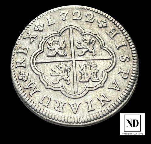 Koninkrijk Spanje. Felipe V. 2 Reales 1722 - Segovia, Postzegels en Munten, Munten | Europa | Niet-Euromunten