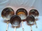 Lot exceptionnel cinq casseroles professionnelle cuivre inox