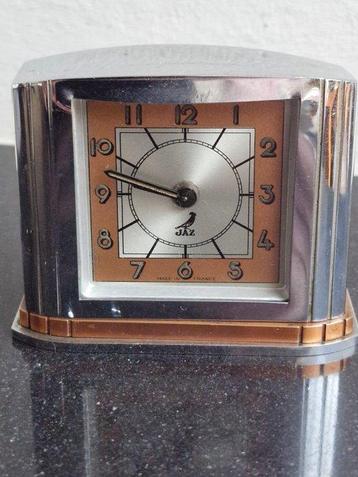 Wekker - JAZ -  Art Deco chroom, messing, glas - 1930-1940, Antiek en Kunst