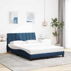 vidaXL Bedframe zonder matras Hanko stof blauw 140x190 cm, Verzenden, Nieuw
