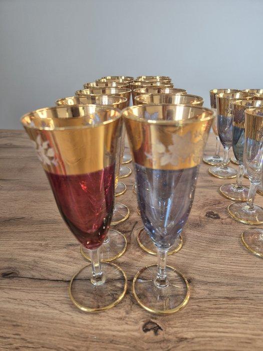 Murano - Kelk (36) - Glas, Goud - Calice Artemisia, Antiek en Kunst, Antiek | Meubels | Tafels