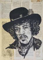 Boriani - Jimi Hendrix - Acrylic on old book paper