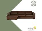 Leren hoekbank Flow - 2,5 zits arm rechts + longchair links, Ophalen of Verzenden