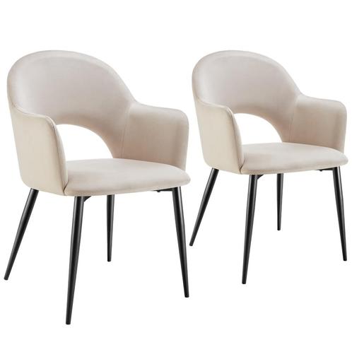 tectake Eetkamerstoel Sachel, fluweellook, gestoffeerd, 120, Huis en Inrichting, Stoelen, Verzenden