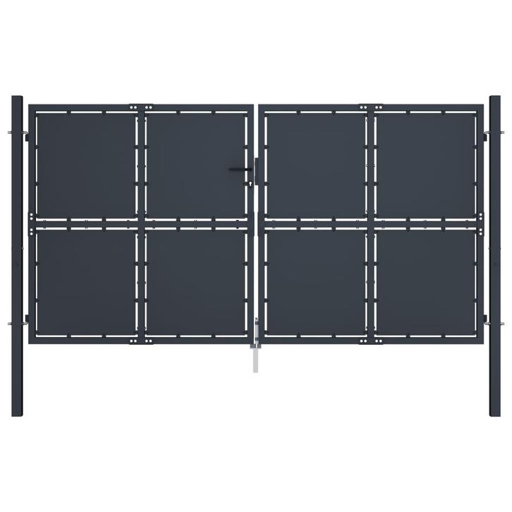 vidaXL Poort 300x175 cm staal antraciet, Tuin en Terras, Tuinpoorten, Nieuw, Verzenden
