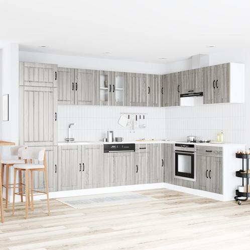vidaXL Keuken Kast met opslag Lucca 2 pcs Lichtgrijs 80 x 46, Huis en Inrichting, Kasten | Overige, Nieuw, Verzenden