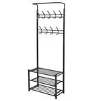 vidaXL Kledingrek met schoenenopberger 68x32x182,5 cm zwart, Huis en Inrichting, Verzenden, Nieuw