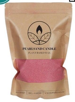 Kaarsenzand Pearl Sand Roze inclusief 4 lonten 400 g, Hobby en Vrije tijd, Knutselen, Nieuw