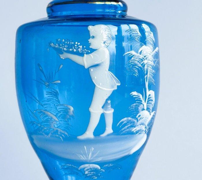 Karaf - Mary Gregory glazen decanteerkan - Glas, Antiquités & Art, Curiosités & Brocante