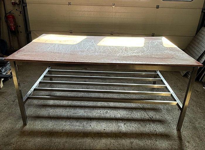 RVS Snijtafel, Werktafel, B200 x D120 x H85cm, Zakelijke goederen, Kantoor en Winkelinrichting | Winkel en Inventaris