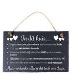 Leistenen Bord In Dit Huis 15cm, Verzenden, Nieuw