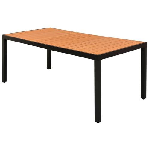 vidaXL Tuintafel 185x90x74 cm aluminium en HKC bruin, Tuin en Terras, Tuintafels, Nieuw, Verzenden