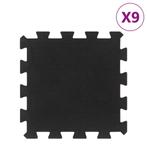 vidaXL Carreaux de sol caoutchouc 9 pcs noir 16 mm 30x30, Verzenden, Neuf