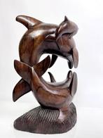 sculptuur, Tre Delfini a U in Ebano del Kalimantan - 31 cm, Antiek en Kunst