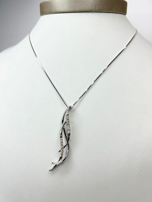 Halsketting - 18 karaat Witgoud - Gouden en diamanten, Bijoux, Sacs & Beauté, Colliers