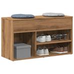 vidaXL Schoenenbankje 80x30x45 cm bewerkt hout artisanaal, Huis en Inrichting, Verzenden, Nieuw