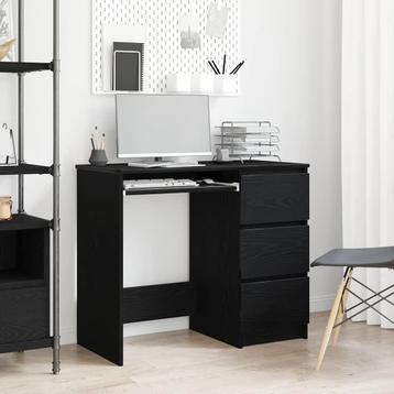 vidaXL Bureau 90x45x76 cm spaanplaat zwart eikenkleurig, Huis en Inrichting, Bureaus, Verzenden, Nieuw