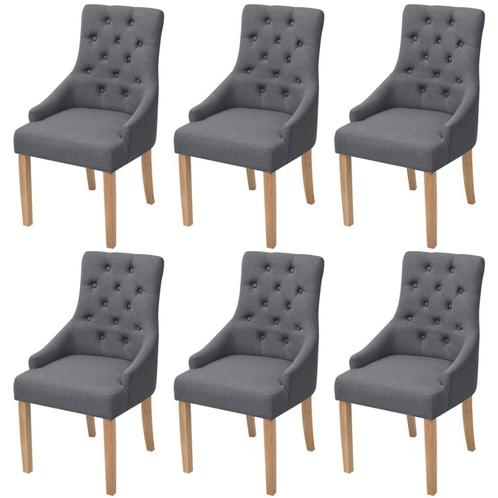 vidaXL Eetkamerstoelen 6 st stof donkergrijs, Huis en Inrichting, Stoelen, Nieuw, Verzenden