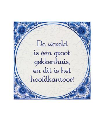 Delfts Blauw Tegel Gekkenhuis 14,5cm, Verzenden