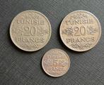 Tunesië. Ahmad II. 20 Francs 1353 (1935) (Zonder, Postzegels en Munten