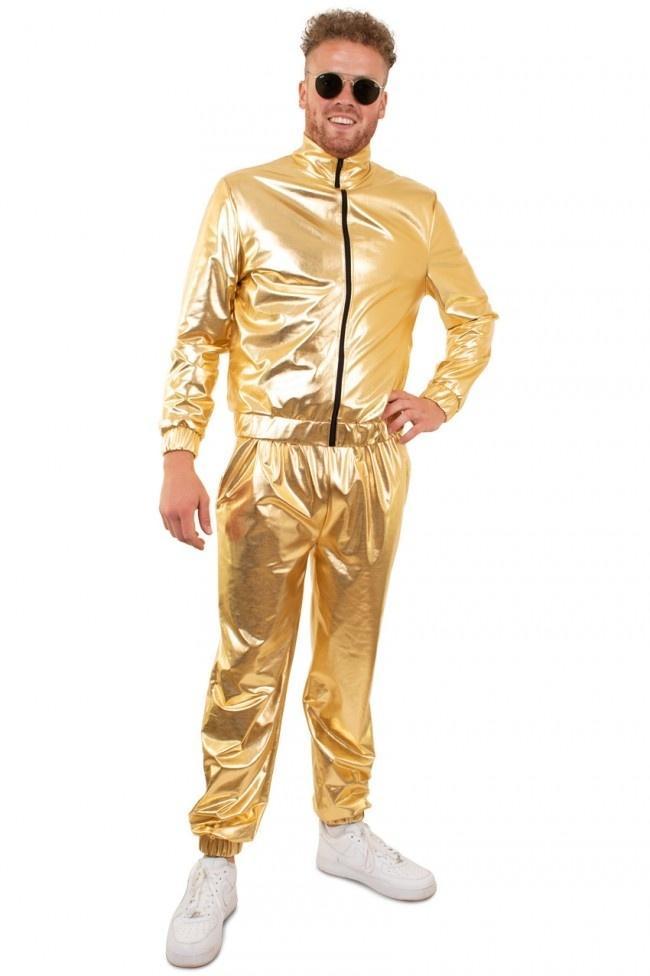 Trainingspak Goud Heren, Kleding | Heren, Carnavalskleding en Feestkleding, Nieuw, Verzenden