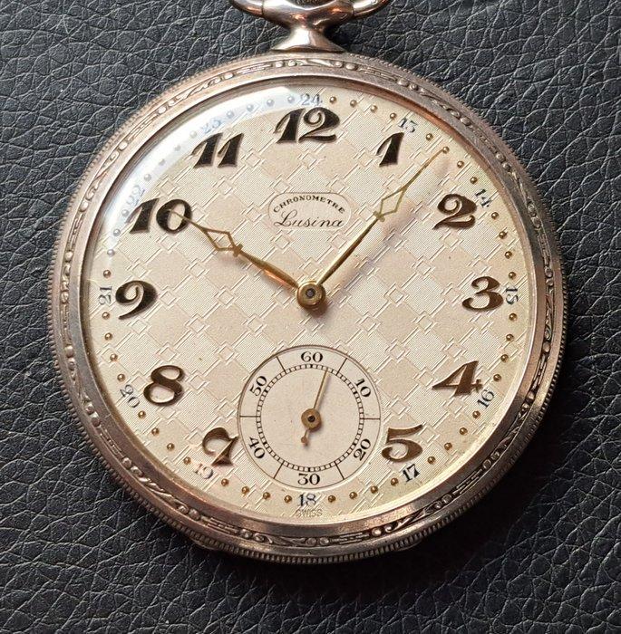 Lusina Chronometre - Zilveren .935 heren vestzakhorloge -, Handtassen en Accessoires, Horloges | Heren