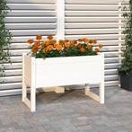 vidaXL Plantenbak 78x40x52 cm massief grenenhout wit, Tuin en Terras, Verzenden, Nieuw
