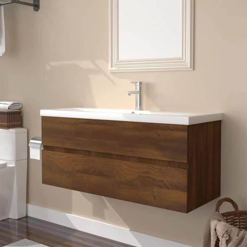 vidaXL Meuble lavabo avec bassin intÃ©grÃ© ChÃªne brun, Maison & Meubles, Tables | Coiffeuses, Neuf, Envoi