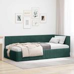 vidaXL Hoek Bed Frame met hoofdeinde Donkergroen 100 x 200, Huis en Inrichting, Slaapkamer | Bedden, Verzenden, Nieuw