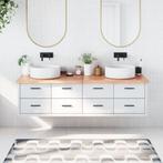 vidaXL Wastafelblad 180x60x(2-4) cm behandeld massief hout, Huis en Inrichting, Keuken | Keukenelementen, Verzenden, Nieuw