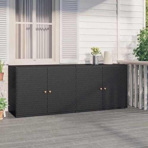 vidaXL Tuinkast 198x55,5x80 cm poly rattan zwart, Huis en Inrichting, Kasten | Overige, Nieuw, Verzenden