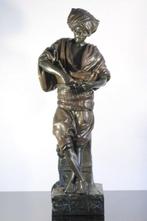 Louis Hottot (1829-1905) - sculptuur, homme à la pipe - 53, Antiek en Kunst