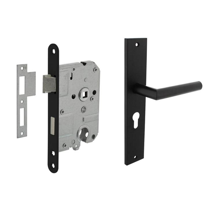 Deurbeslag set Ferro met cilindergat en slot, Doe-het-zelf en Bouw, Hang- en Sluitwerk, Klink of Kruk, Nieuw, IJzer, Ophalen of Verzenden