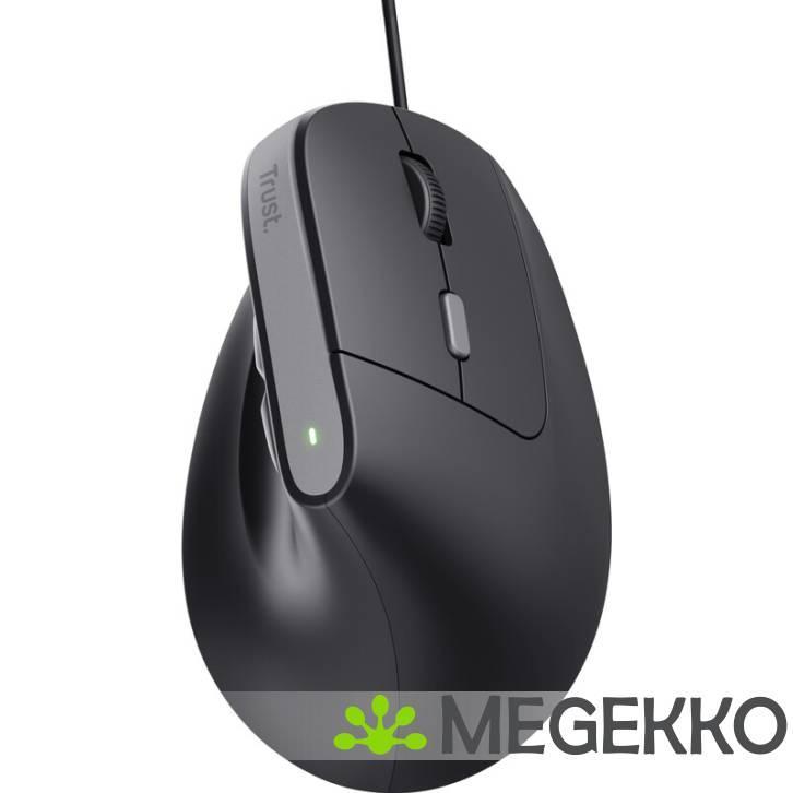 Trust Bayo V2 Verticale Ergonomische Muis Zwart, Computers en Software, Overige Computers en Software, Nieuw, Verzenden
