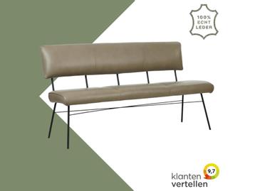 Leren eetkamerbank Solid - Granada Taupe (taupe/bruin) - beschikbaar voor biedingen