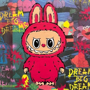 Koen Betjes (1992) - Labubu x Kaws x Street (canvas)