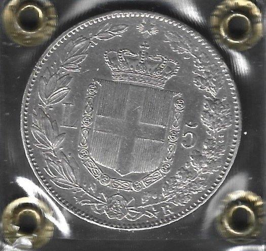 Italië, Koninkrijk Umberto I. 5 Lire 1879, Postzegels en Munten, Munten | Europa | Niet-Euromunten